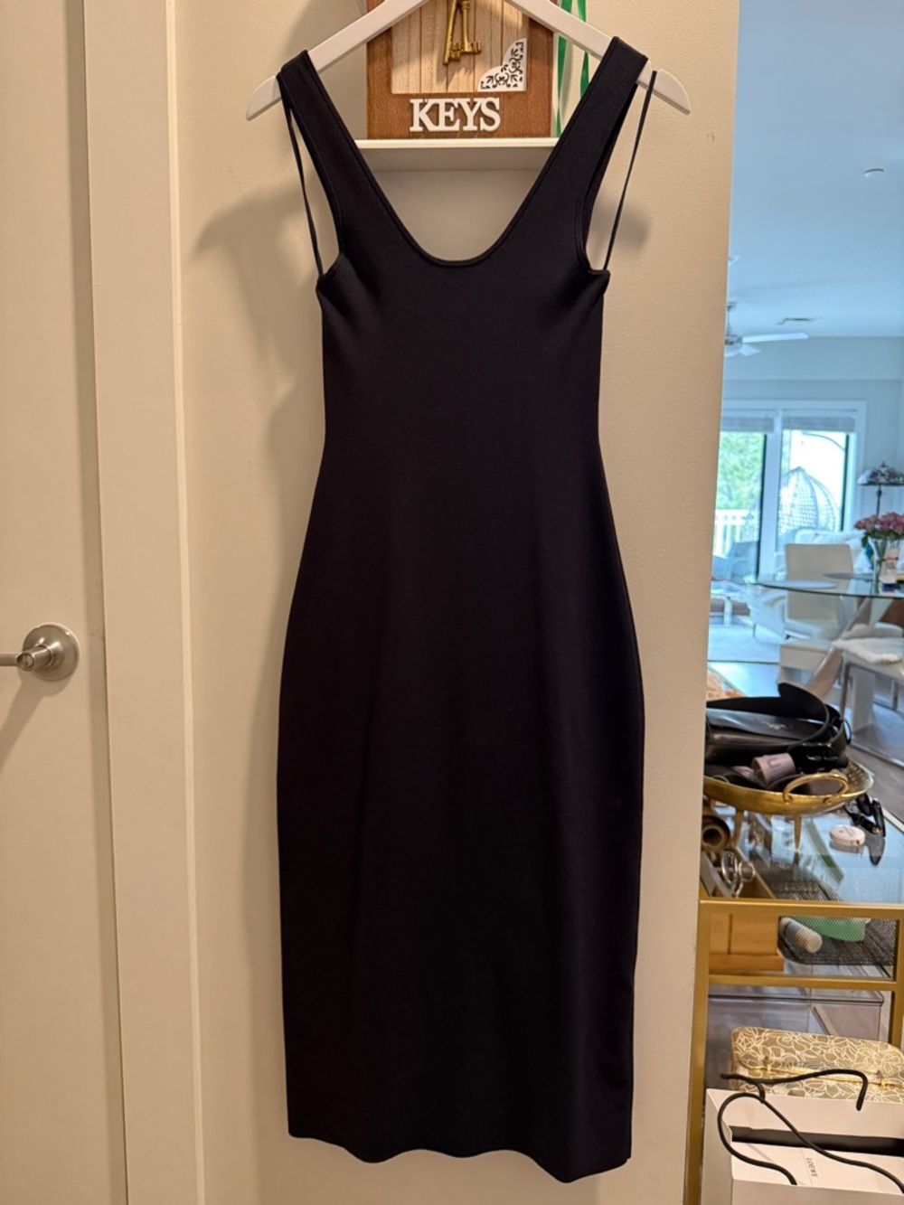 COS Black Scoop-Neck Midi Dress